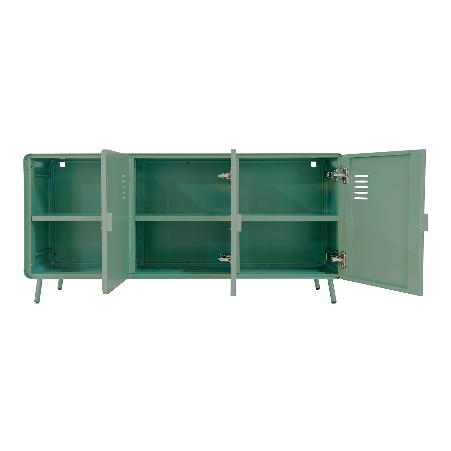 Walnut 3 Door Metal Cabinet