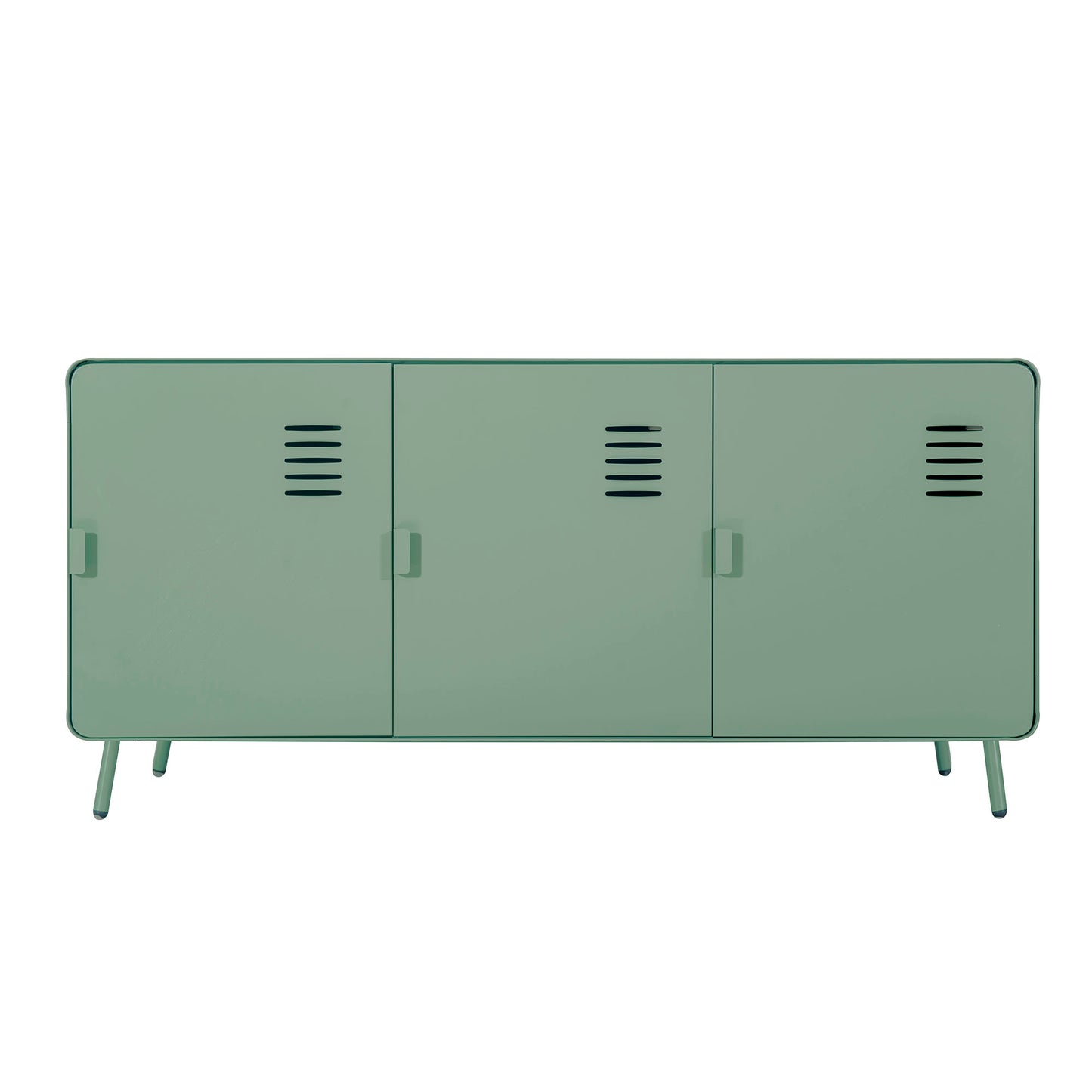 Walnut 3 Door Metal Cabinet