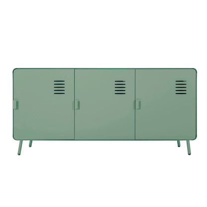 Walnut 3 Door Metal Cabinet