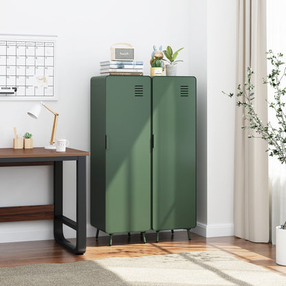 Walnut Metal Storage Locker