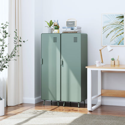 Walnut Metal Storage Locker