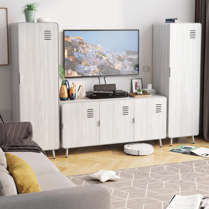 Walnut 3 Door Metal Cabinet