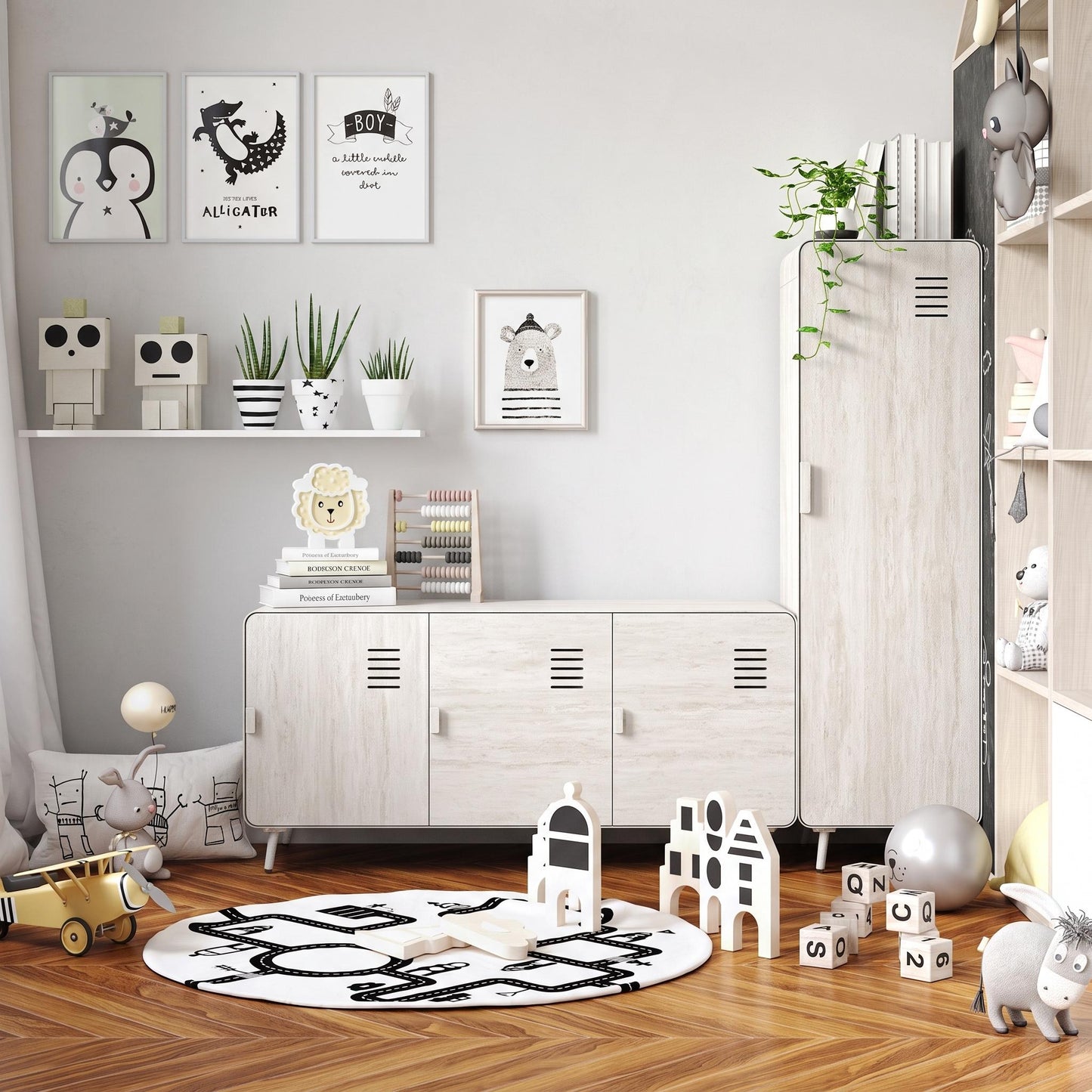 Walnut Metal Storage Locker
