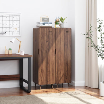 Walnut Metal Storage Locker